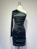 One shoulder satin mini dress CDB2313-5